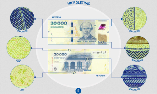 Billete Veinte mil seguridad